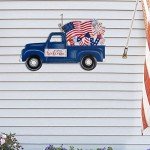 Patriotic Metal Truck Yard Sign with Stake
