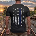 God Bless America Patriotic Graphic T-Shirt for Men