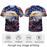 3D Eagle Print Patriotic Graphic T-Shirt for Men
