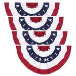 Set of 4 American Pleated Fan Flags