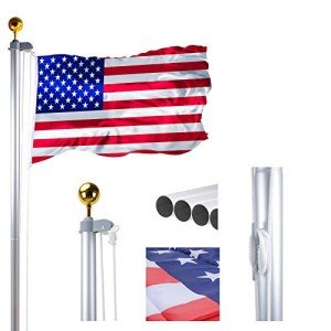 20 FT Heavy Duty Aluminum Flag Pole with US Flag