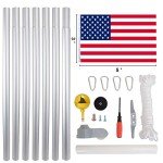 20 FT Heavy Duty Aluminum Flag Pole with US Flag