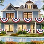 Set of 4 American Pleated Fan Flags