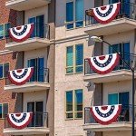 Set of 4 American Pleated Fan Flags
