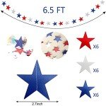 Patriotic Star Banner Garland Decorations - 8 Pack