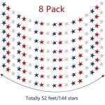 Patriotic Star Banner Garland Decorations - 8 Pack