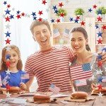 Patriotic Star Banner Garland Decorations - 8 Pack