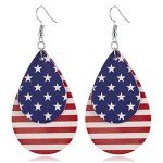 Patriotic Teardrop American Flag Earrings for Women