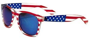 American Patriotic Flag Mirror Sunglasses - Blue Frame