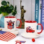 Patriotic 4th of July Ceramic Mug Set