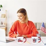 Patriotic 4th of July Ceramic Mug Set