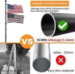 25FT Heavy Duty Telescoping Flag Pole with Flag