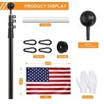 25FT Heavy Duty Telescoping Flag Pole with Flag