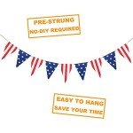 American Stars and Stripes Flag Bunting Garland