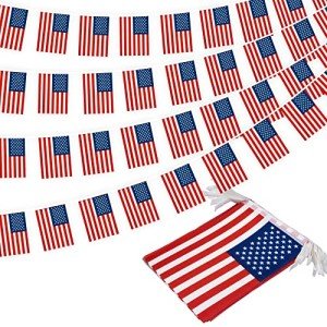 Festive American String Flag Banner for Events