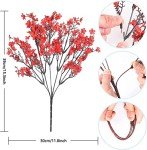 6PCS Red, White & Blue Artificial Flowers Set