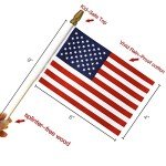 50 Pack of 4x6 inch USA Wooden Stick Flags