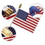 50 Pack of 4x6 inch USA Wooden Stick Flags