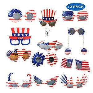 12 Pack American Flag Sunglasses for Patriotic Parties