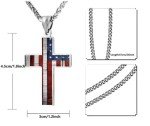 American Flag Cross Pendant Necklace for Men