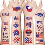 90 Pcs Patriotic Temporary Tattoos for Celebrations