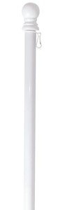 57" White Metal Flag Pole for Home Flags