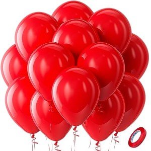 Red Latex Balloons - 100 Pack for Patriotic Events