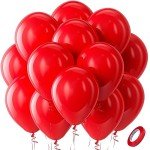 Red Latex Balloons - 100 Pack for Patriotic Events