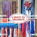 Red and Blue Crepe Paper Streamers - 4 Rolls