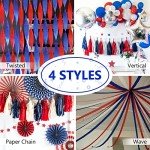 Red and Blue Crepe Paper Streamers - 4 Rolls