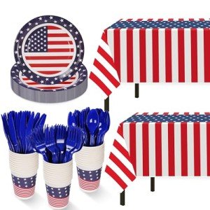 152-Piece American Flag Party Supplies Set