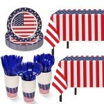 152-Piece American Flag Party Supplies Set