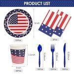 152-Piece American Flag Party Supplies Set