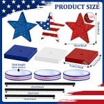 Red, White, and Blue Wooden Star Decor Set
