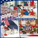Red, White, and Blue Wooden Star Decor Set
