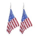 Patriotic American Flag Dangle Earrings for Women
