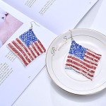 Patriotic American Flag Dangle Earrings for Women