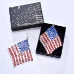 Patriotic American Flag Dangle Earrings for Women