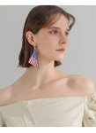 Patriotic American Flag Dangle Earrings for Women