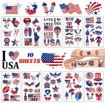 USA Temporary Tattoos - 10 Sheets of Patriotic Fun