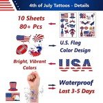 USA Temporary Tattoos - 10 Sheets of Patriotic Fun