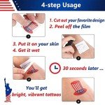 USA Temporary Tattoos - 10 Sheets of Patriotic Fun