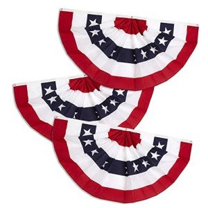3-Pack American Flags Bunting for Patriotic Decor