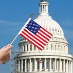 Mini American Flags on Stick - 50 Pack