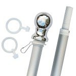 Patriotic 5' Brushed Aluminum Flagpole with Mount