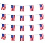 30 Mini USA Flags String Pennant Banner