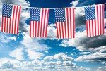 30 Mini USA Flags String Pennant Banner