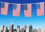 30 Mini USA Flags String Pennant Banner