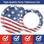 American Flag Party Plates Set - 48pcs