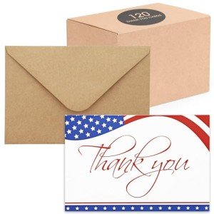 120 Patriotic Thank You Cards with Envelopes